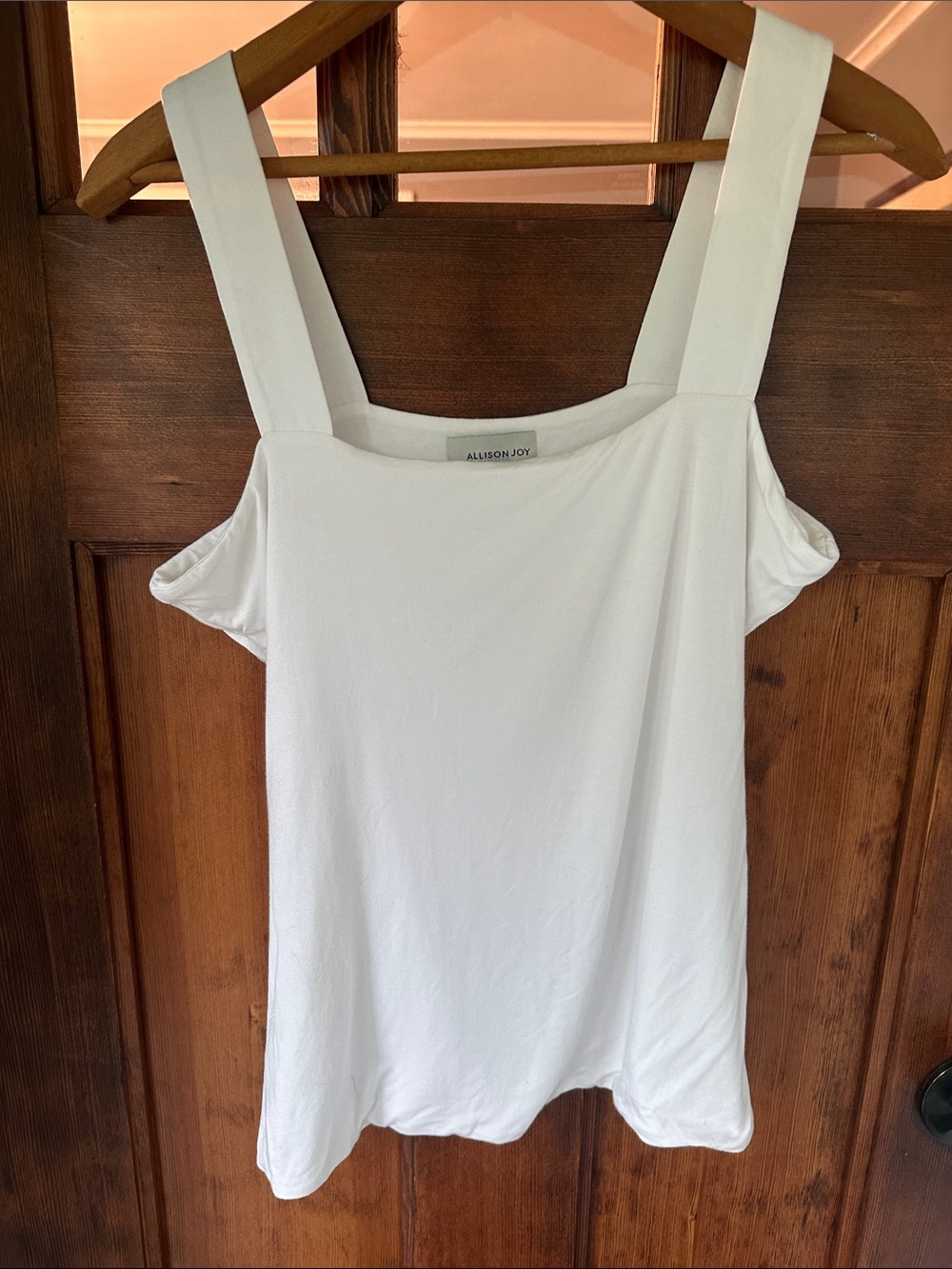 Allison Joy White Square Neck Camisole Tank Top Size XL EUC